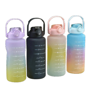 3pcs Motivational Hydration Trio Leak Proof Gradient Frosted Sports Water Bottle