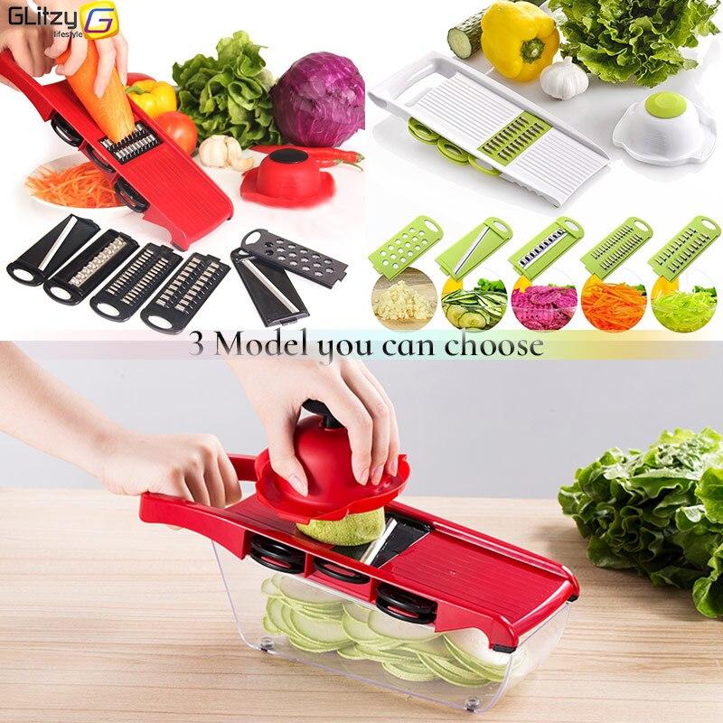Slicer Vegetable Cutter Grater Chopper Six Interchangeable Blades With Hand Protector - Image 5