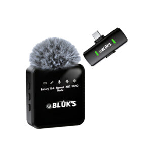 BLUK’S BX-17 Professional Lavalier Microphone with ANC- Bluetooth 5.2 Wireless Lapel Mic for Content Creation, Teaching, Interviews & Live Streams