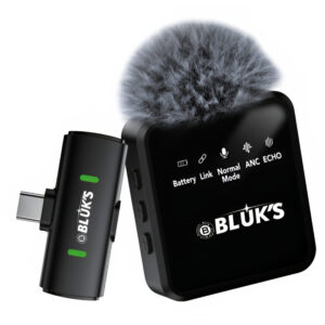 BLUK’S BX-17 Professional Lavalier Microphone with ANC- Bluetooth 5.2 Wireless Lapel Mic for Content Creation, Teaching, Interviews & Live Streams