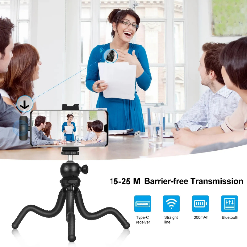 BLUK’S BX-17 Professional Lavalier Microphone with ANC- Bluetooth 5.2 Wireless Lapel Mic for Content Creation, Teaching, Interviews & Live Streams - Image 4