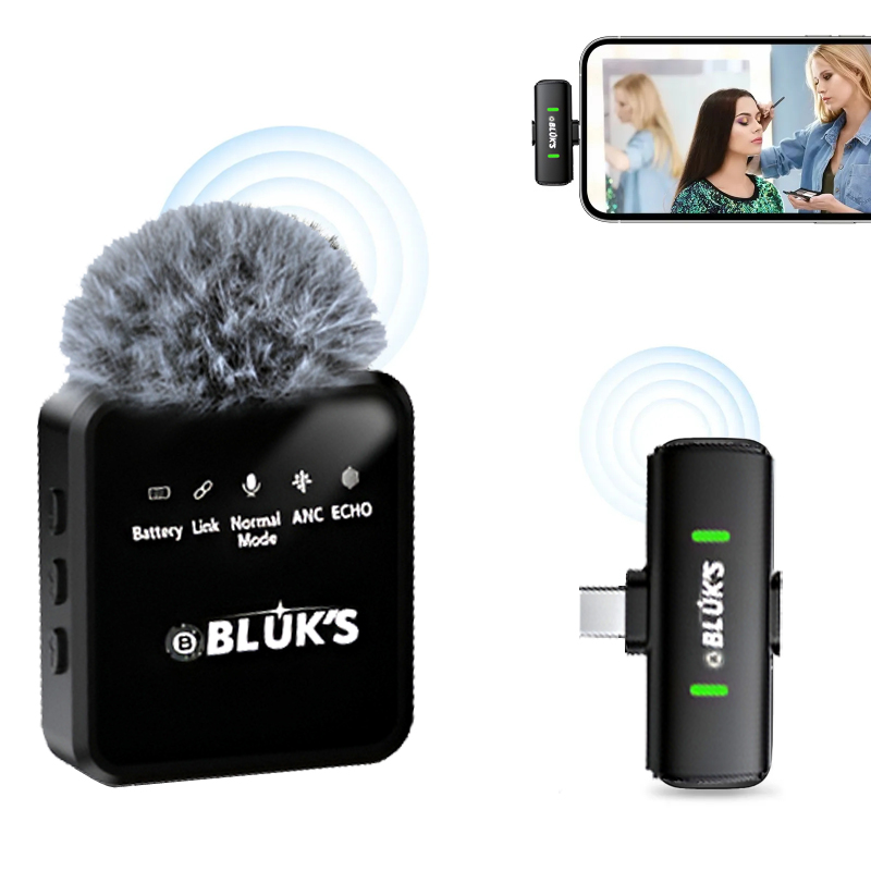 BLUK’S BX-17 Professional Lavalier Microphone with ANC- Bluetooth 5.2 Wireless Lapel Mic for Content Creation, Teaching, Interviews & Live Streams - Image 6